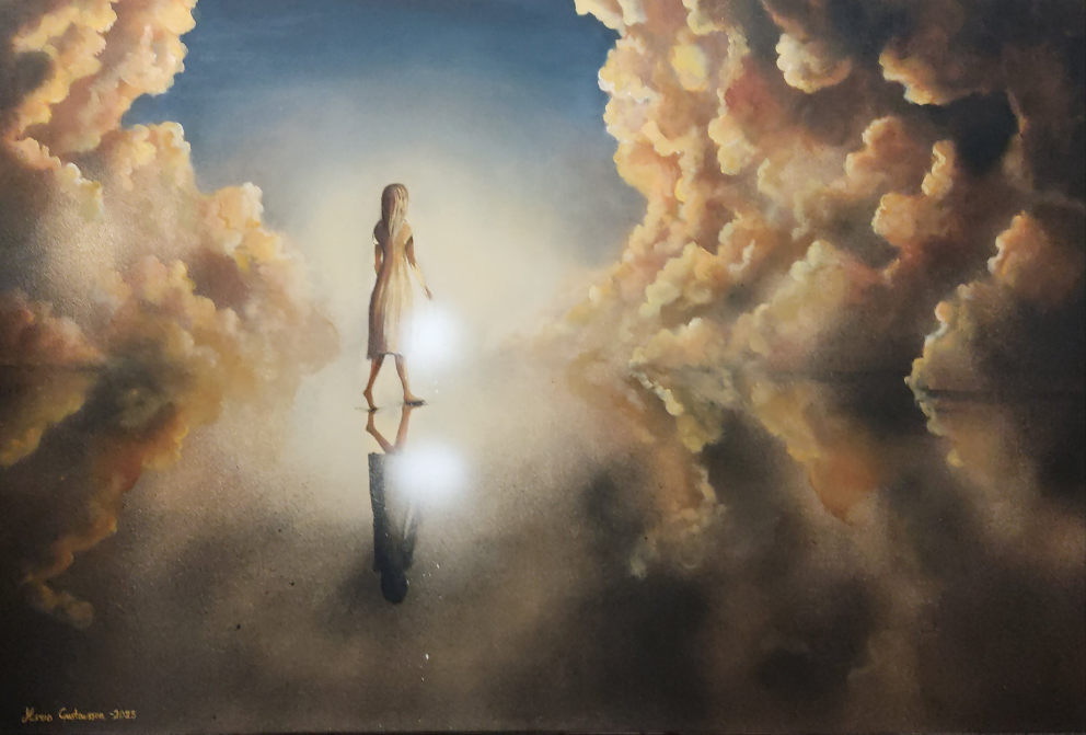 När hon gick bar hon solen